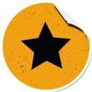 Yellow sticker with a star