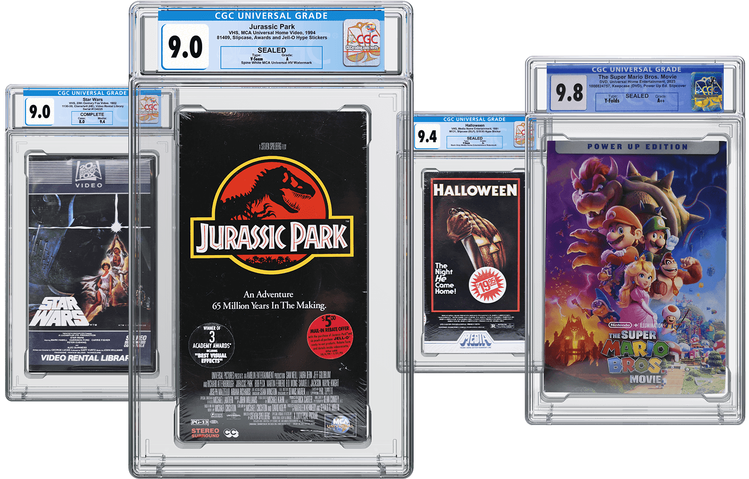 Four CGC graded home video items